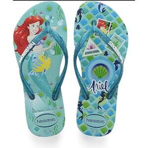 HAVAIANAS SLIM NEW Girls 3Y Disney Little Mermaid Ariel Kids Flip Flop Sandals